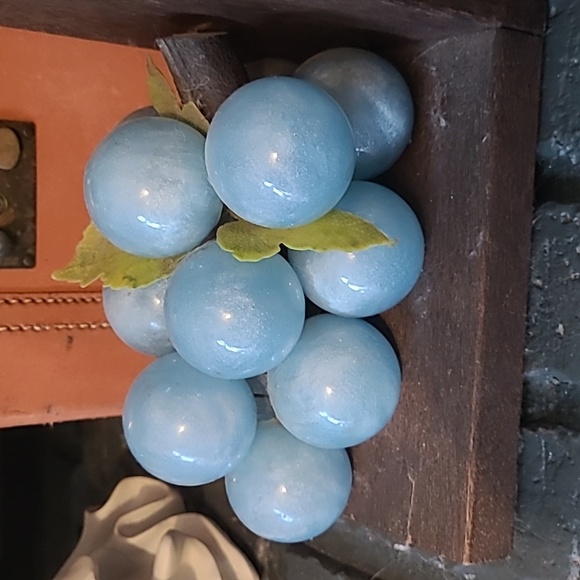 Blue Lucite Grape Bookends - Picture 2 of 5